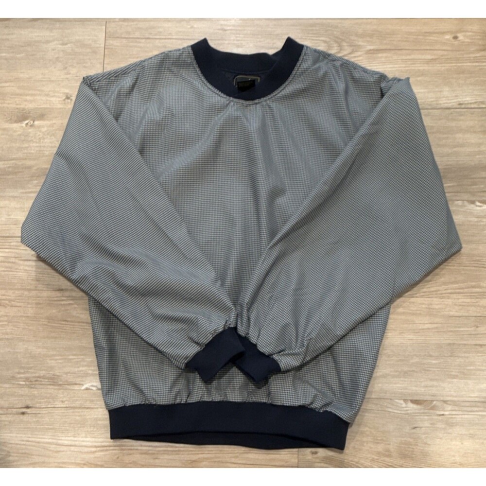 Vintage Affinity Men's Houndstooth Pullover Golf Windbreaker Jacket Medium FLAW